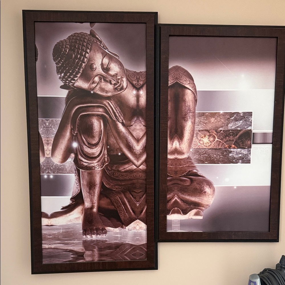 Serene Buddha Wall Art in Bronze and Brown